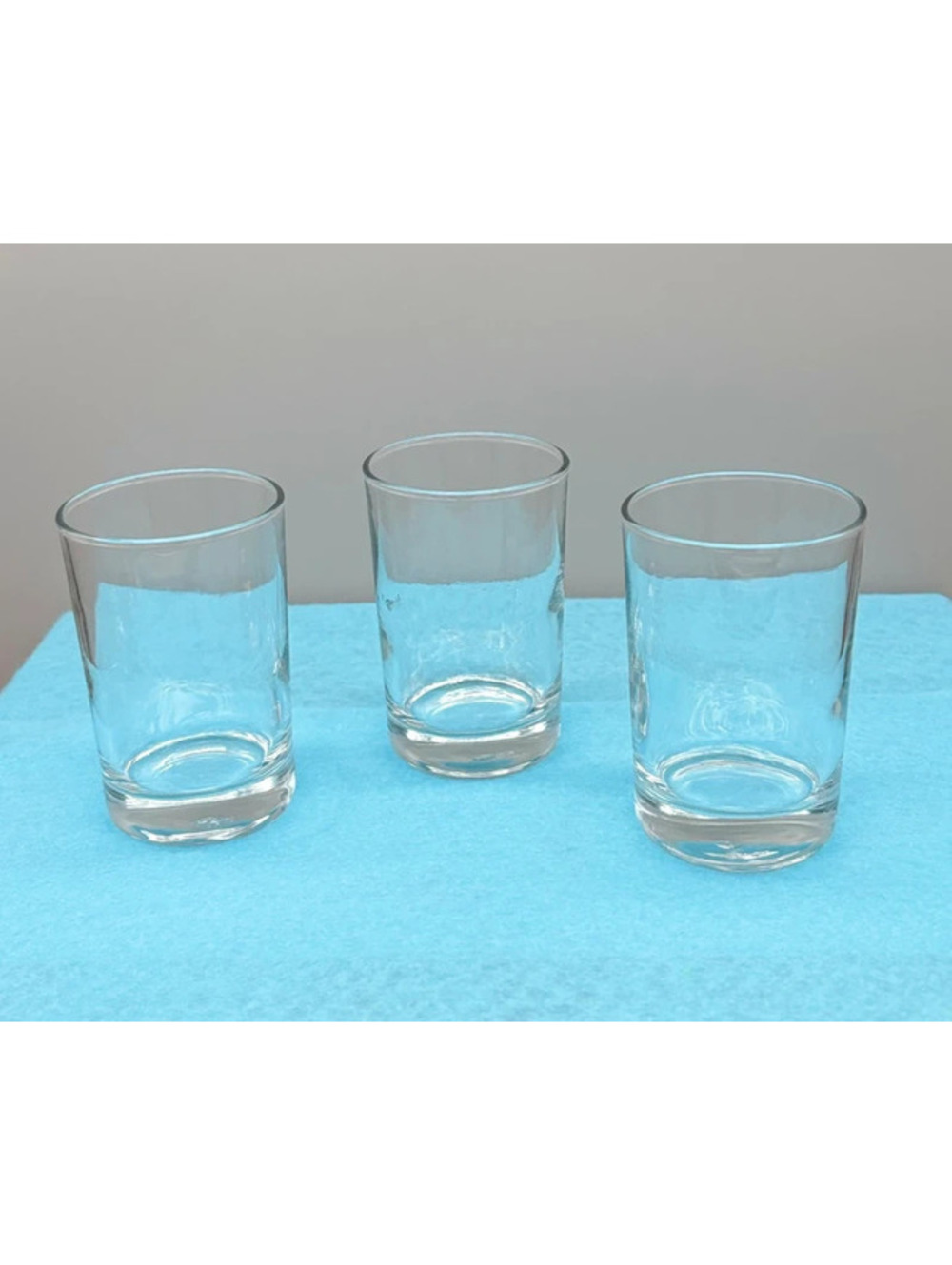 Set of 3 Clear Glass Heavy Base Drinkware Tumblersr